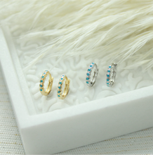 Load image into Gallery viewer, Bluebird Huggie Hoop