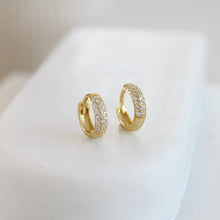Load image into Gallery viewer, Harmony Pave Crystal Huggie Hoop - Elisa Maree Jewelry