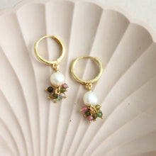 Load image into Gallery viewer, Sasha Tourmaline and Pearl Drop Earrings