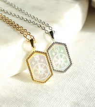Load image into Gallery viewer, True North Etched Mother of Pearl Necklace