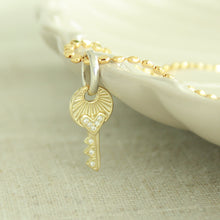 Load image into Gallery viewer, Key to My Heart Mixed Metal Necklace - Elisa Maree Jewelry
