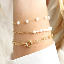 Load image into Gallery viewer, Clara Pearl mini paperclip Bracelet - Elisa Maree Jewelry