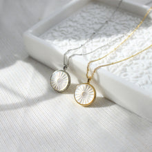 Load image into Gallery viewer, The Sun Etched Mother of Pearl Pendant Necklace - Elisa Maree Jewelry