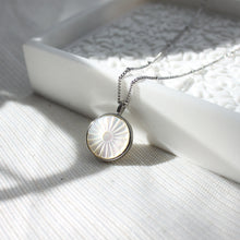 Load image into Gallery viewer, The Sun Etched Mother of Pearl Pendant Necklace
