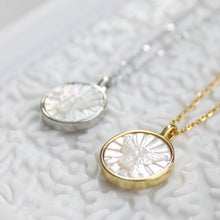 Load image into Gallery viewer, Bee Happy Etched Mother of Pearl Necklace - Elisa Maree Jewelry