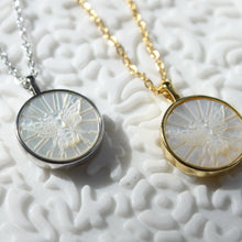 Load image into Gallery viewer, Bee Happy Etched Mother of Pearl Necklace - Elisa Maree Jewelry
