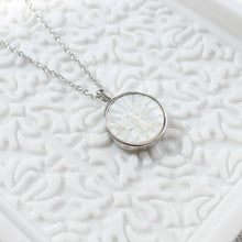 Load image into Gallery viewer, Bee Happy Etched Mother of Pearl Necklace
