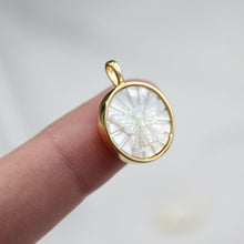 Load image into Gallery viewer, Bee Happy Etched Mother of Pearl Necklace - Elisa Maree Jewelry