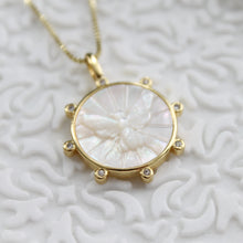 Load image into Gallery viewer, Bee Devine Etched Mother of Pearl Necklace - Elisa Maree Jewelry