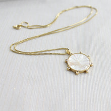 Load image into Gallery viewer, Bee Devine Etched Mother of Pearl Necklace - Elisa Maree Jewelry
