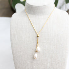Load image into Gallery viewer, Pearl Drops Lariat Bolo Necklace
