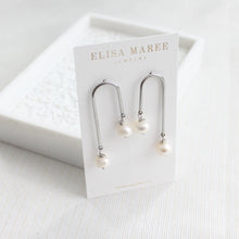 Load image into Gallery viewer, Pearl Drop Arch Earrings - Elisa Maree Jewelry