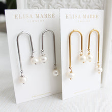Load image into Gallery viewer, Pearl Drop Arch Earrings
