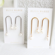 Load image into Gallery viewer, Pearl Drop Arch Earrings - Elisa Maree Jewelry