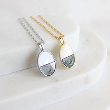 Load image into Gallery viewer, Day and Night Etched Pearl Pendant Necklace - Elisa Maree Jewelry
