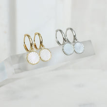 Load image into Gallery viewer, Sunburst Etched Pearl Drop Earring - Elisa Maree Jewelry