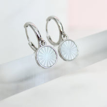 Load image into Gallery viewer, Sunburst Etched Pearl Drop Earring - Elisa Maree Jewelry