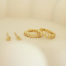 Load image into Gallery viewer, Ity Bity Heart Huggie Hoops
