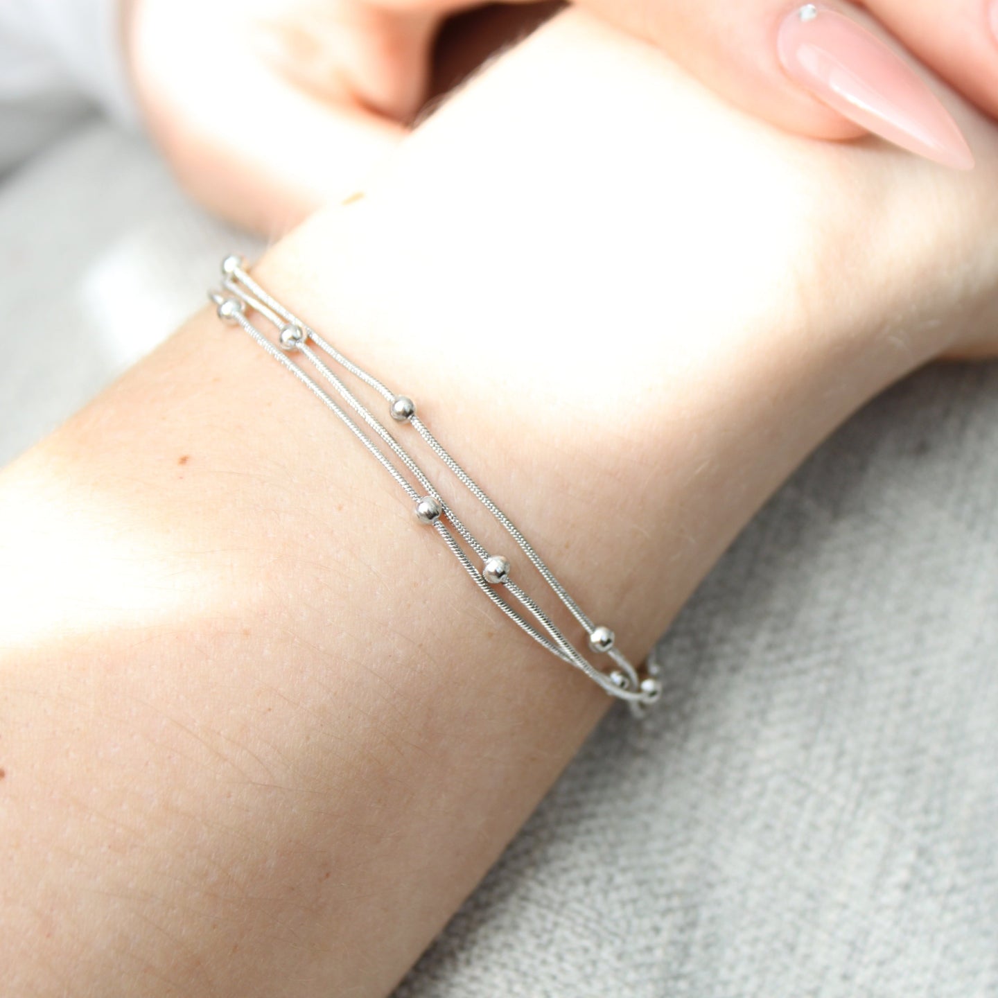 Triple Satellite Chain Bracelet