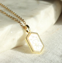 Load image into Gallery viewer, True North Etched Mother of Pearl Necklace
