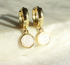 Prairie Rose Etched Mother of Pearl Drop Earrings - Elisa Maree Jewelry