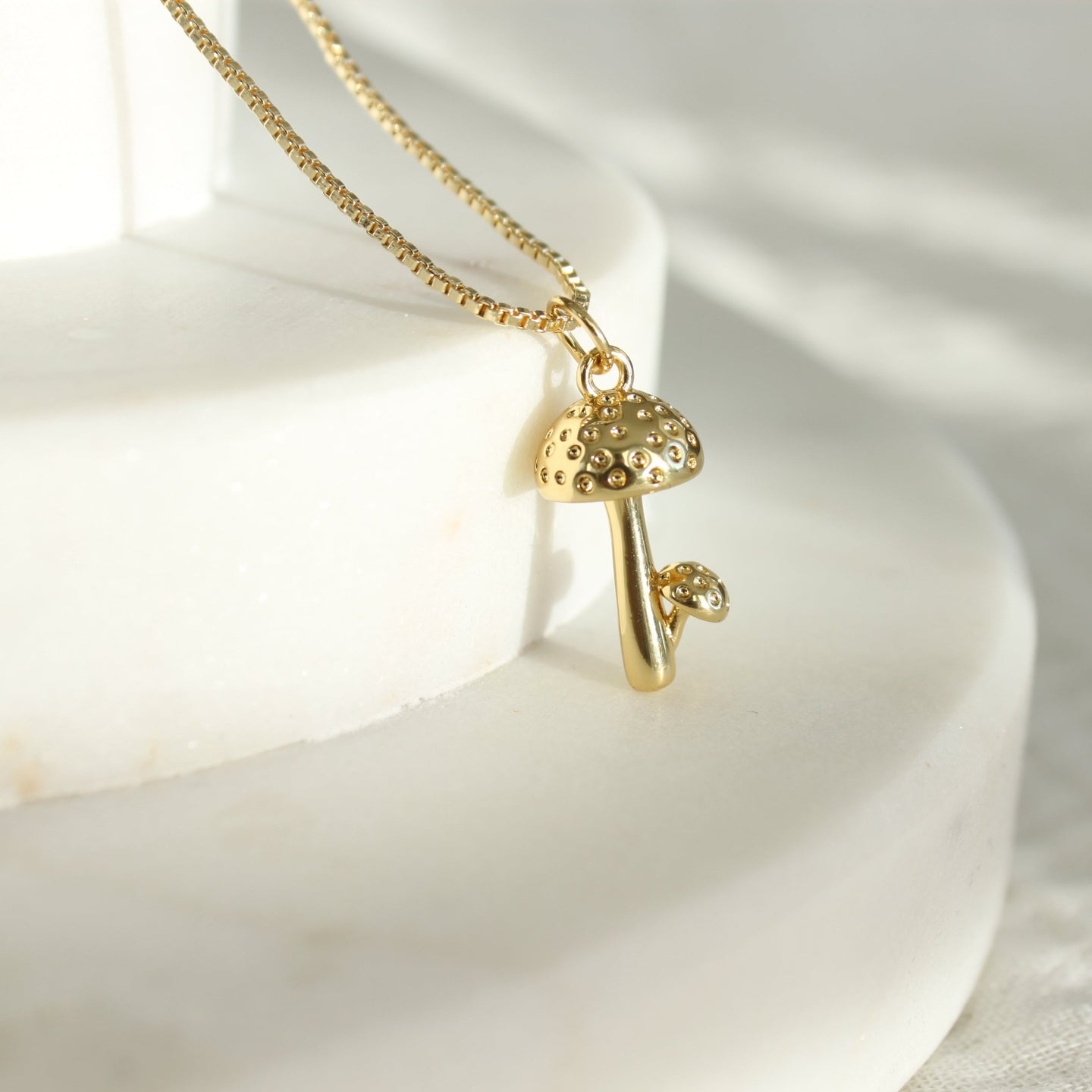 Toadstool Gold Filled Pendant Necklace