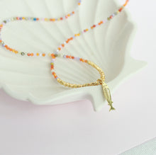 Load image into Gallery viewer, Citrine Fish Beaded necklace
