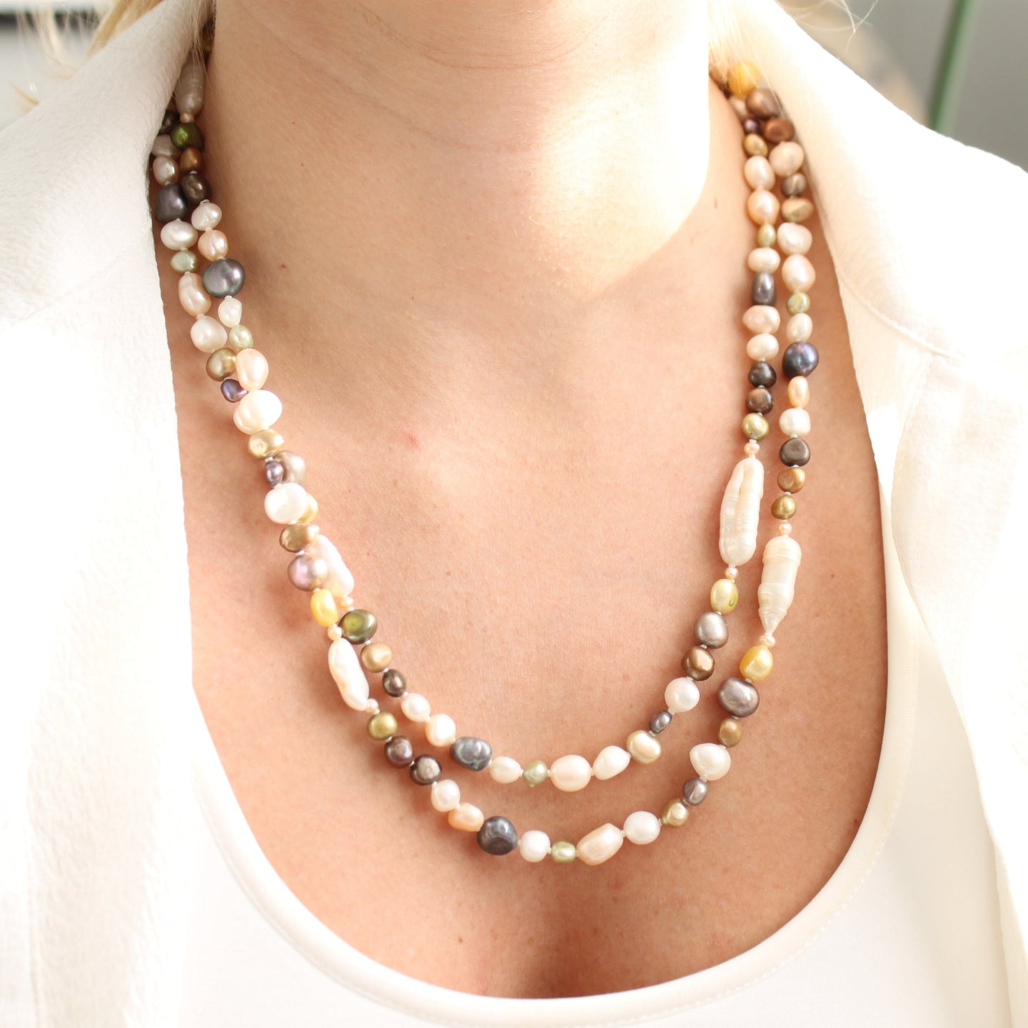 Mother Mixed Colour Pearl Multi Necklace