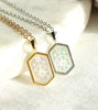 True North Etched Mother of Pearl Necklace - Elisa Maree Jewelry