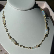 Load image into Gallery viewer, Clara Ethiopian Opal and Paperclip Necklace
