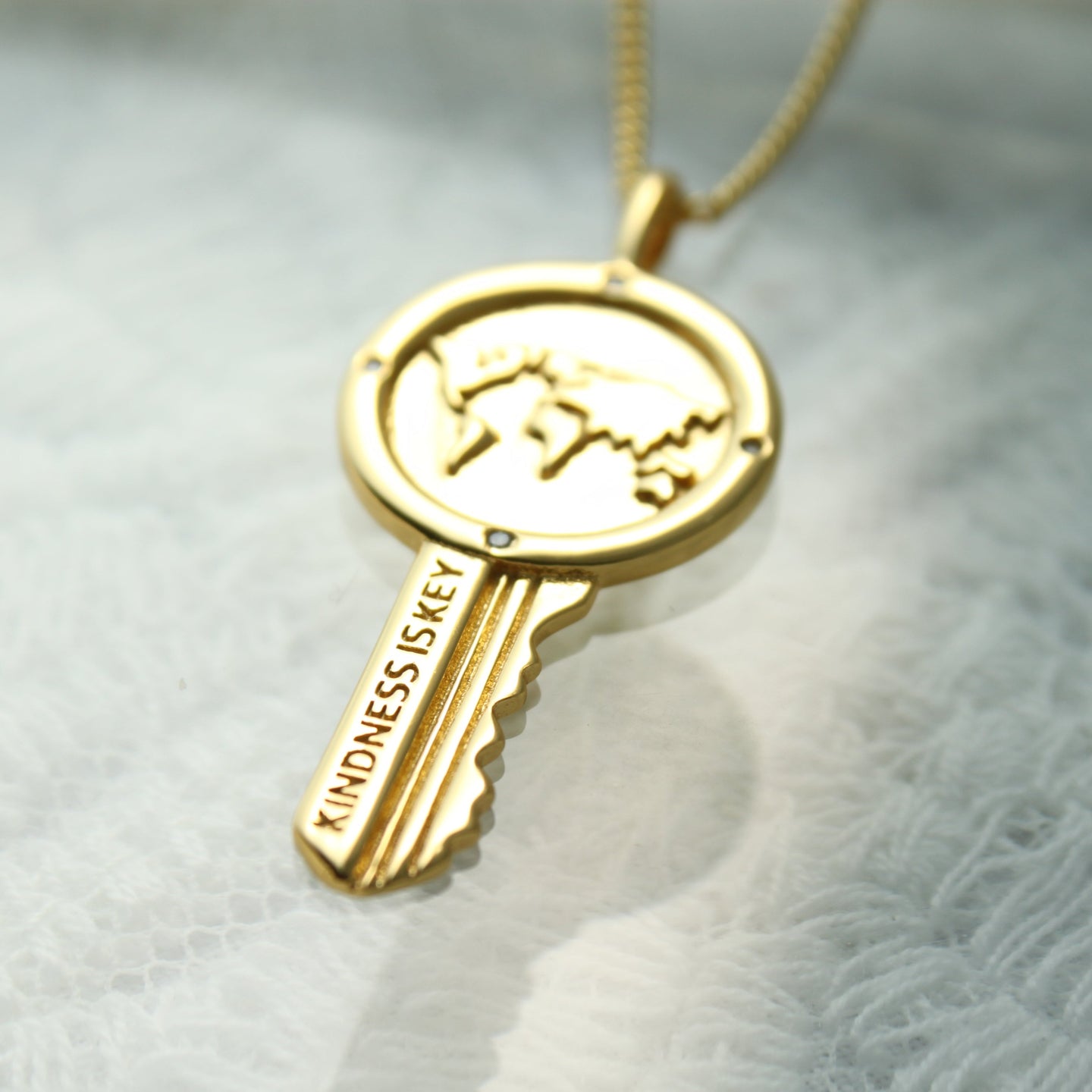Kindness Is Key to the world Pendant Necklace