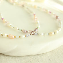 Load image into Gallery viewer, Pearl Festival Necklace- Mixed Pearl, Crystal and Seaglass Necklace - Elisa Maree Jewelry

