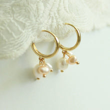 Load image into Gallery viewer, Prairie Pearl Hoops - Elisa Maree Jewelry

