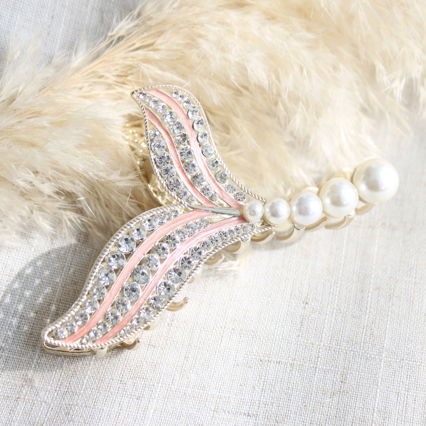 Ariel Pearl and Crystal Claw Clip