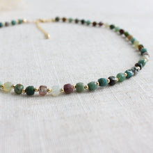 Load image into Gallery viewer, Rolling Stone Moss Agate Choker Necklace
