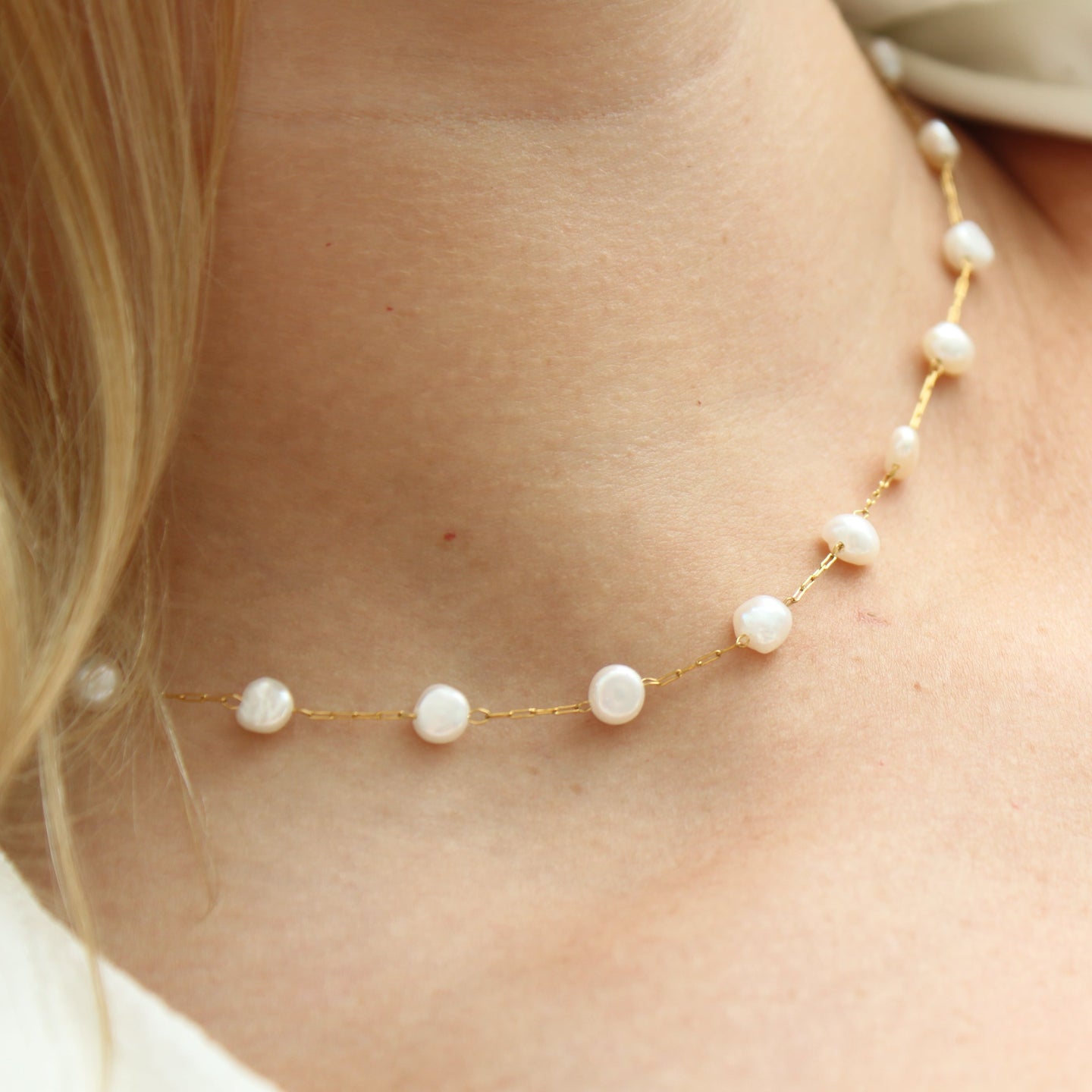 Beloved  Spaced Pearl necklace