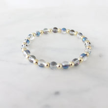 Load image into Gallery viewer, Hera Beaded Stretch Bracelet- Handmade  with Peacock Glass Beads

