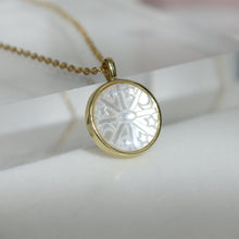 Load image into Gallery viewer, Pearly Night Etched Mother of Pearl Pendant
