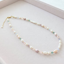 Load image into Gallery viewer, Pearl Festival Necklace- Mixed Pearl, Crystal and Seaglass Necklace
