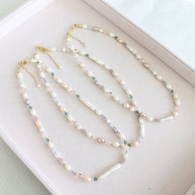 Load image into Gallery viewer, Pearl Festival Necklace- Mixed Pearl, Crystal and Seaglass Necklace
