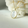 The Mountains are Calling Carved Pearl Necklace