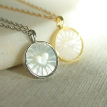 Load image into Gallery viewer, Pure Heart Etched Pearl Pendant Necklace - Elisa Maree Jewelry
