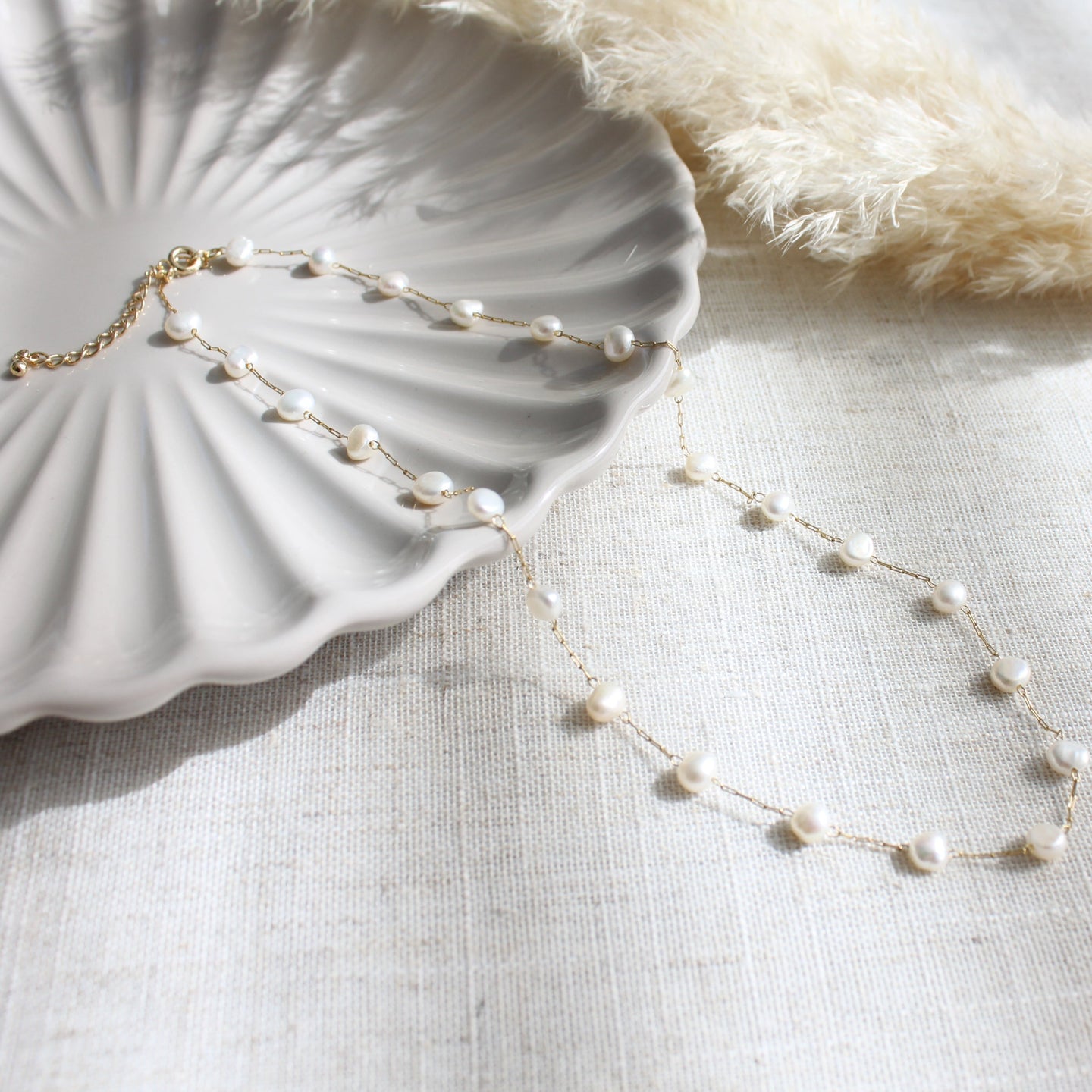 Beloved  Spaced Pearl necklace