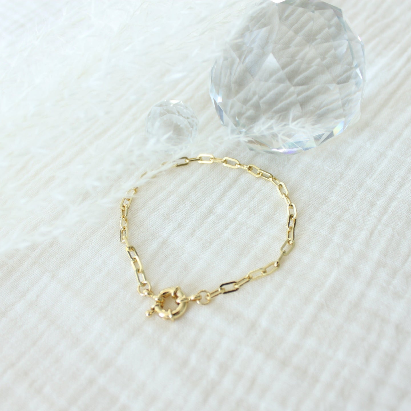 Myla 18K Gold Filled Paperclip Anklet - Elisa Maree Jewelry