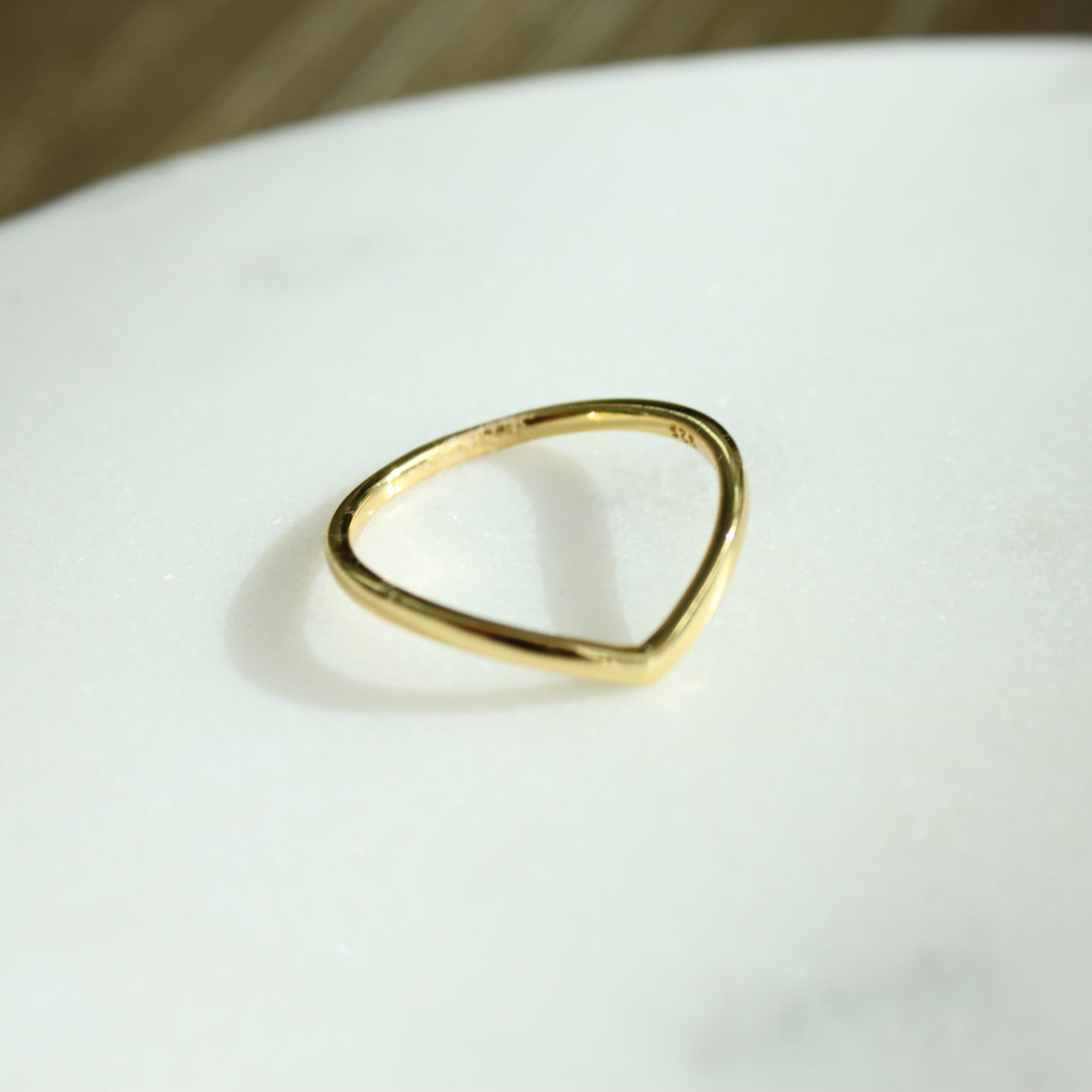 Chev 18K Gold Vermeil Ring - Elisa Maree Jewelry