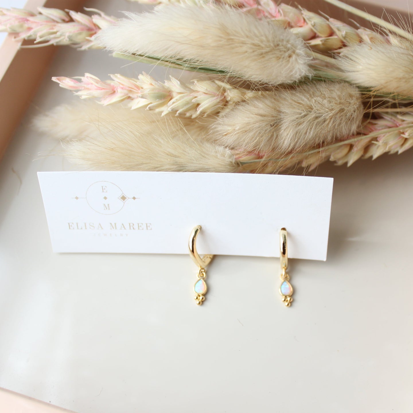 Lunet Opal Drop Earrings - Elisa Maree Jewelry