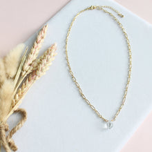Load image into Gallery viewer, Fallen Star Quartz Point Necklace with 18K Gold Filled Mini Paperclip Chain - Elisa Maree Jewelry
