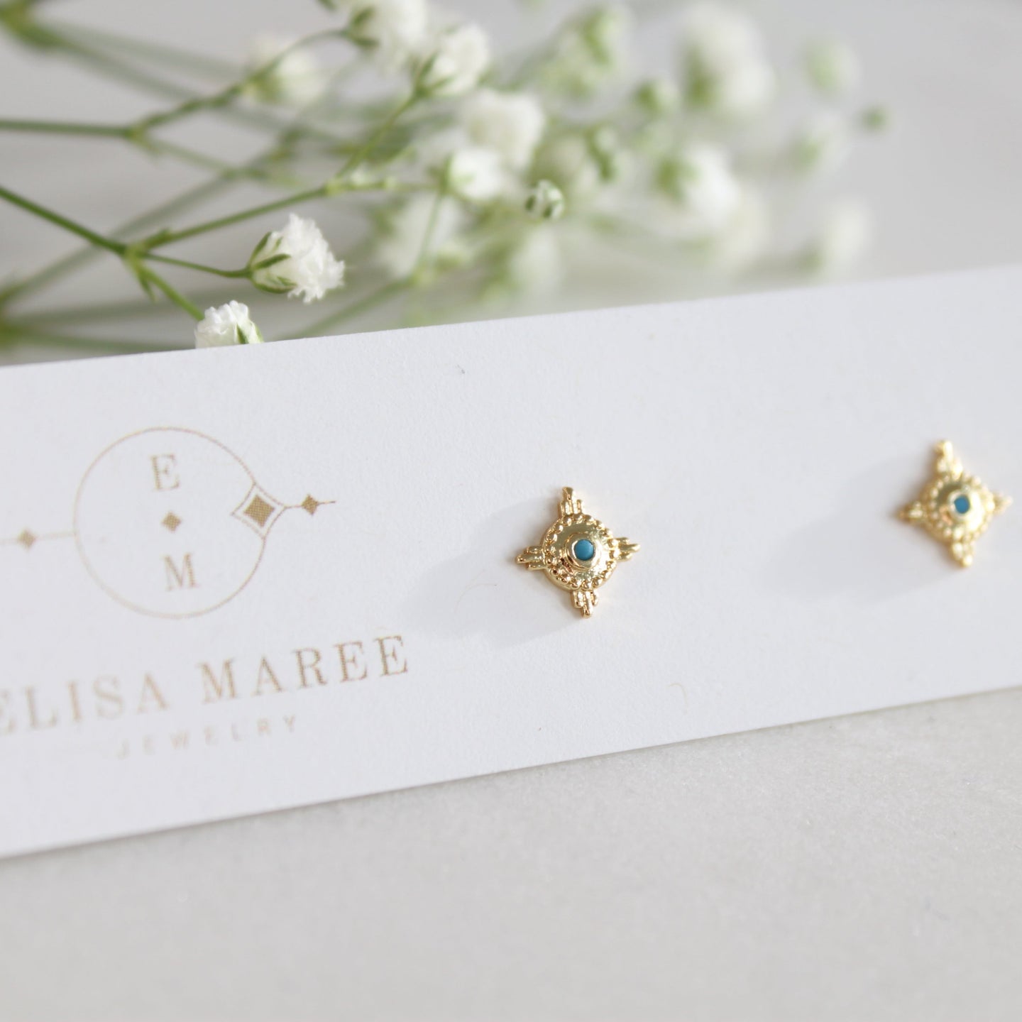 Masika Turquoise Stud Earrings - Elisa Maree Jewelry