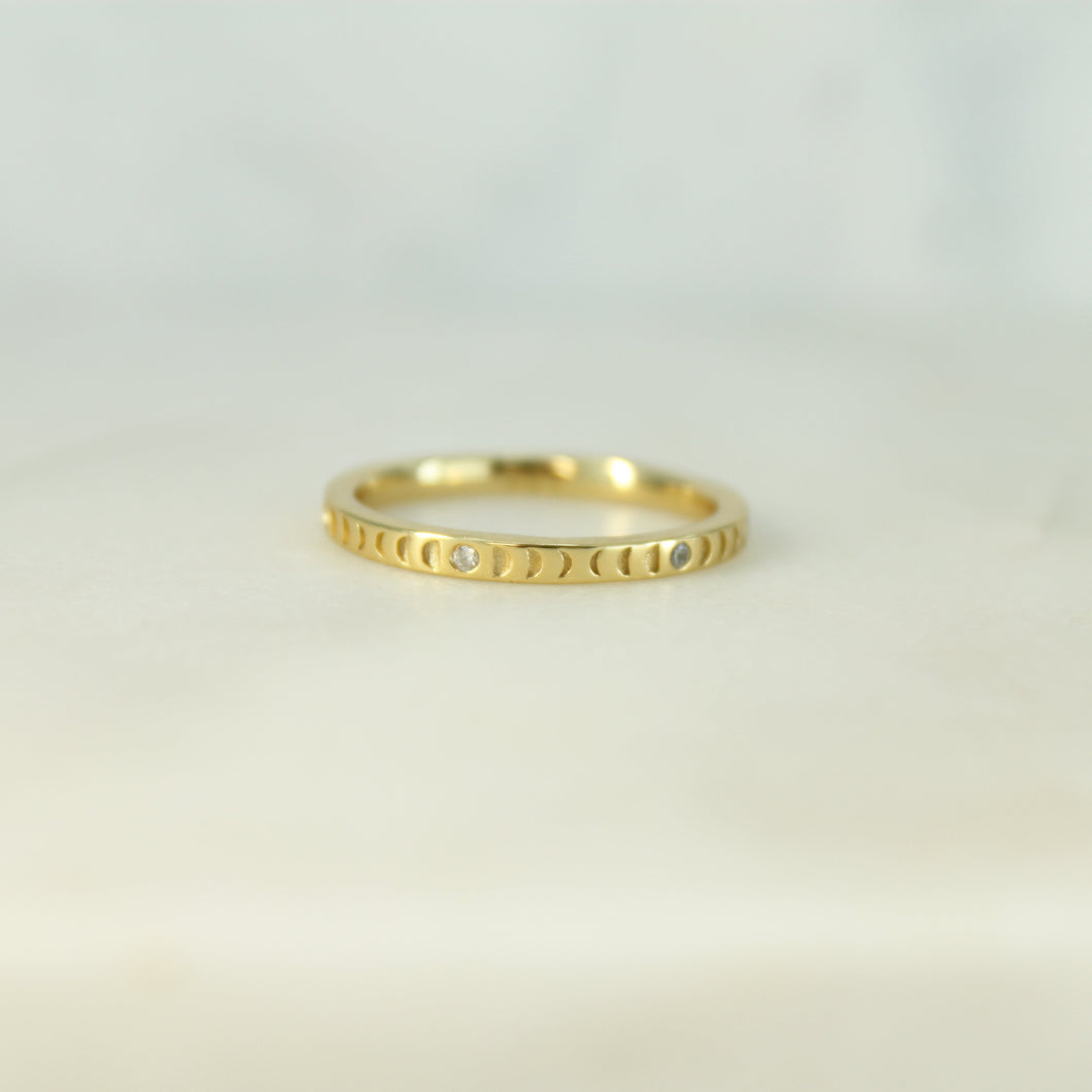 Selene Moon Phase Gold Vermeil Ring - Elisa Maree Jewelry