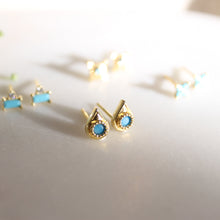 Load image into Gallery viewer, Mesi Turquoise Water Drop Stud Earrings - Elisa Maree Jewelry
